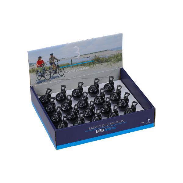 BBB Glocke Easyfit Deluxe Plus schwarzmit Klemmbefestigung 20 St&uuml;ck