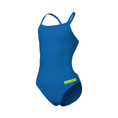 Arena G Team Swimsuit Challenge Solid 116 blue river/artic lime M&auml;dchen Produktbild 1