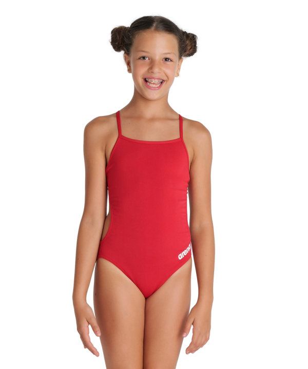 Arena G Team Swimsuit Challenge Solid 152 red/white M&auml;dchen