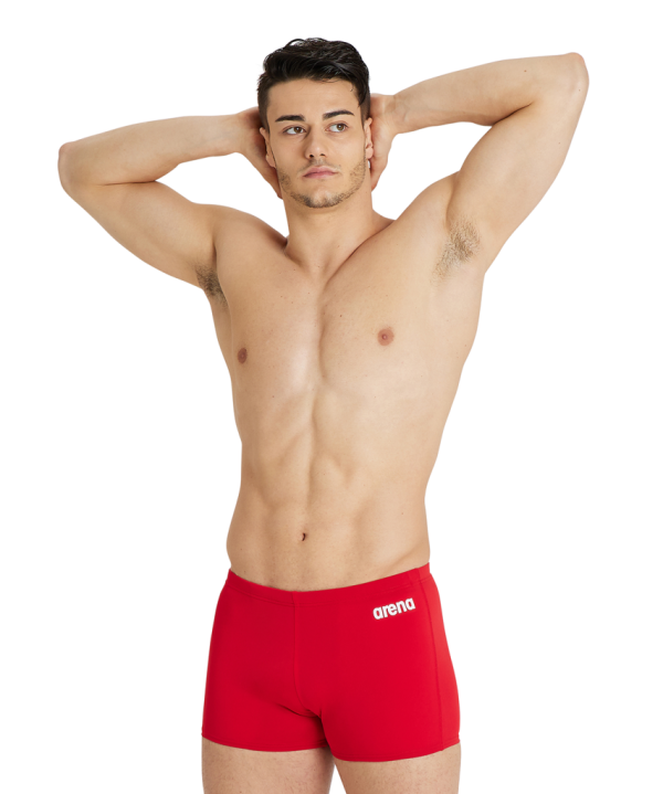 Arena M Team Swim Short Solid D 9 red/white Herren