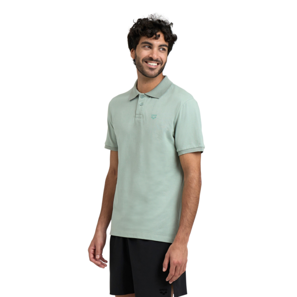 Arena M Poloshirt Solid Cotton Piquet S jade/dark olive Herren