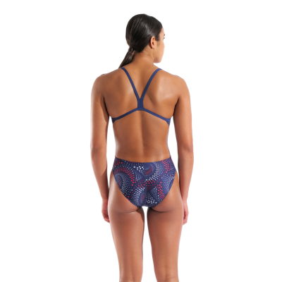 Arena W Arena Fireflow Swimsuit Challenge Back D 34 navy/team redwhiteblue Damen Produktbild 3