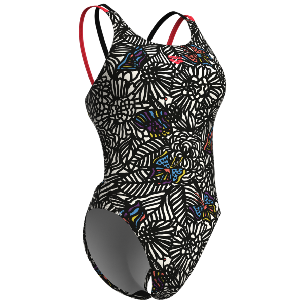 Arena W Arena Colors Book Swimsuit Swim Tech Multi D 34 multi black/black/bright coral Damen
