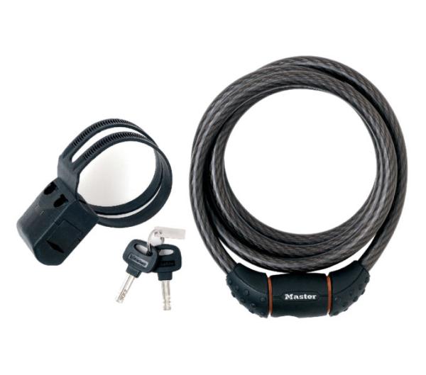 Master Lock Kabelschloss 8121 Schwarz 12 mm x 1800 mm Schl&uuml;ssel