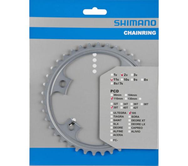 SHIMANO Kettenblatt 105 FC-5800 39 Z&auml;hne Silber